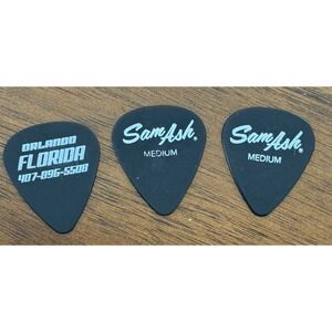 Lot of 3 Sam Ash Music Orlando Florida Medium Guitar Picks Black